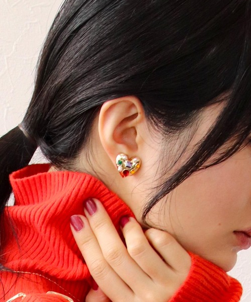 Three Four Time（ｽﾘｰﾌｫｰﾀｲﾑ）の「マルチビジュハートイヤリング（イヤリング・レディース・マルチ・FREE）」の2枚目の写真