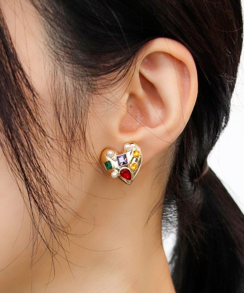Three Four Time（ｽﾘｰﾌｫｰﾀｲﾑ）の「マルチビジュハートイヤリング（イヤリング・レディース・マルチ・FREE）」の4枚目の写真