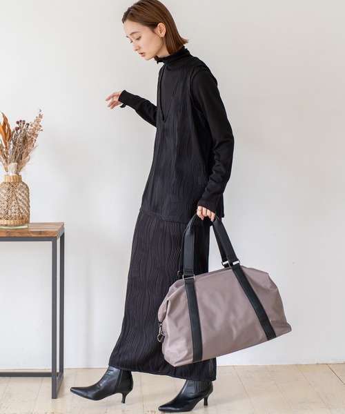 VitaFelice（ヴィータフェリーチェ）の「ナイロン2wayユニセックボストンバッグ（ボストンバッグ・レディース・ブラック/グレー/モカ・FREE）」の10枚目の写真