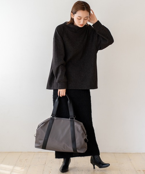 VitaFelice（ヴィータフェリーチェ）の「ナイロン2wayユニセックボストンバッグ（ボストンバッグ・レディース・ブラック/グレー/モカ・FREE）」の12枚目の写真
