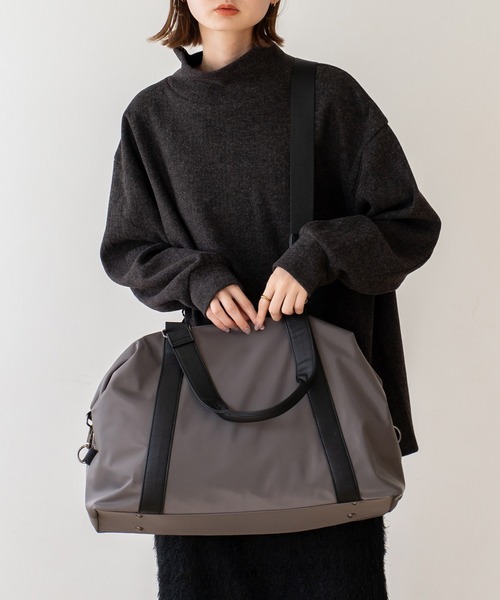 VitaFelice（ヴィータフェリーチェ）の「ナイロン2wayユニセックボストンバッグ（ボストンバッグ・レディース・ブラック/グレー/モカ・FREE）」の13枚目の写真