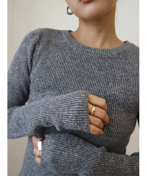 TRUNC（トランクエイティーエイト）の「Rib Crew Neck Hether Knit（ニット/セーター・レディース・チャコールグレー/グレー・FREE）」の18枚目の写真