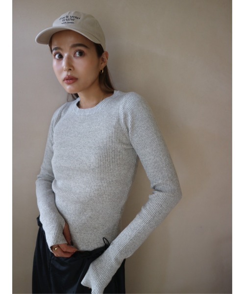 TRUNC（トランクエイティーエイト）の「Rib Crew Neck Hether Knit（ニット/セーター・レディース・チャコールグレー/グレー・FREE）」の7枚目の写真