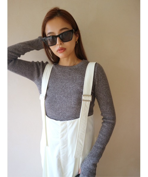 TRUNC（トランクエイティーエイト）の「Rib Crew Neck Hether Knit（ニット/セーター・レディース・チャコールグレー/グレー・FREE）」の4枚目の写真