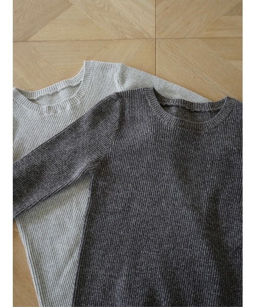 TRUNC（トランクエイティーエイト）の「Rib Crew Neck Hether Knit（ニット/セーター・レディース・チャコールグレー/グレー・FREE）」の5枚目の写真