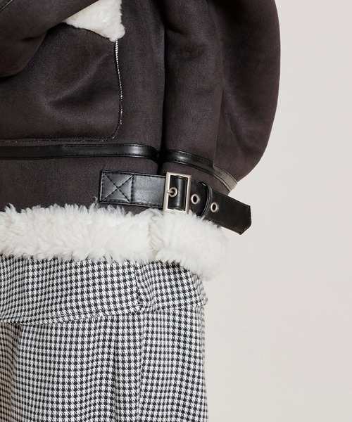 REDYAZEL（レディアゼル）の「ムートンジャケット（ムートンコート・レディース・ベージュ/ブラック/カーキ・FREE）」の8枚目の写真