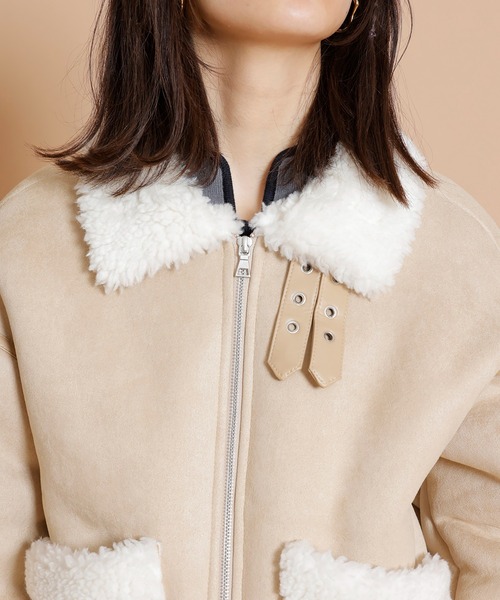 REDYAZEL（レディアゼル）の「ムートンジャケット（ムートンコート・レディース・ベージュ/ブラック/カーキ・FREE）」の22枚目の写真