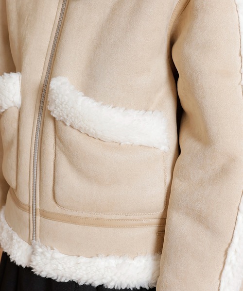 REDYAZEL（レディアゼル）の「ムートンジャケット（ムートンコート・レディース・ベージュ/ブラック/カーキ・FREE）」の9枚目の写真