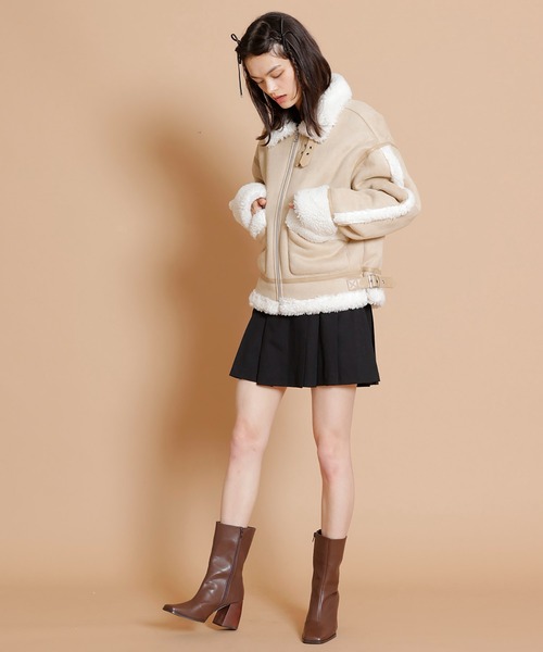 REDYAZEL（レディアゼル）の「ムートンジャケット（ムートンコート・レディース・ベージュ/ブラック/カーキ・FREE）」の18枚目の写真
