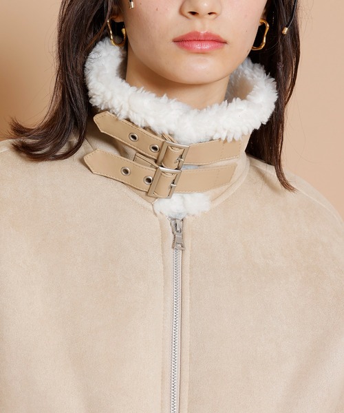REDYAZEL（レディアゼル）の「ムートンジャケット（ムートンコート・レディース・ベージュ/ブラック/カーキ・FREE）」の6枚目の写真