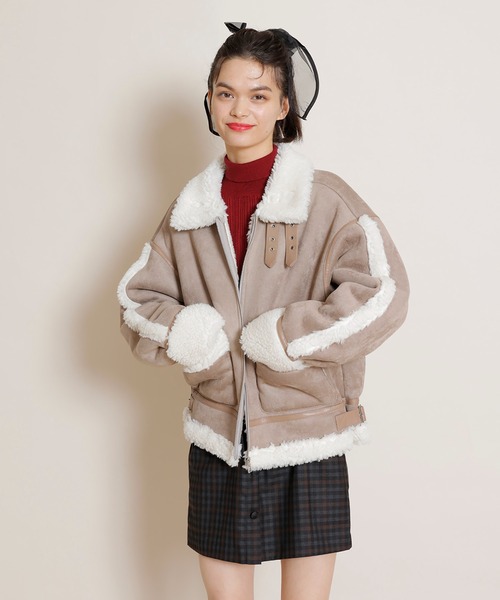 REDYAZEL（レディアゼル）の「ムートンジャケット（ムートンコート・レディース・ベージュ/ブラック/カーキ・FREE）」の10枚目の写真