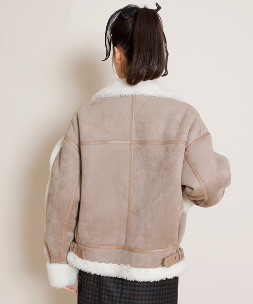 REDYAZEL（レディアゼル）の「ムートンジャケット（ムートンコート・レディース・ベージュ/ブラック/カーキ・FREE）」の14枚目の写真