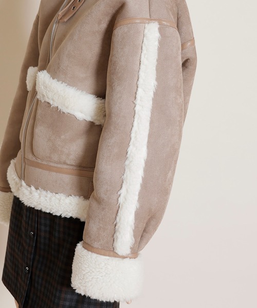 REDYAZEL（レディアゼル）の「ムートンジャケット（ムートンコート・レディース・ベージュ/ブラック/カーキ・FREE）」の7枚目の写真