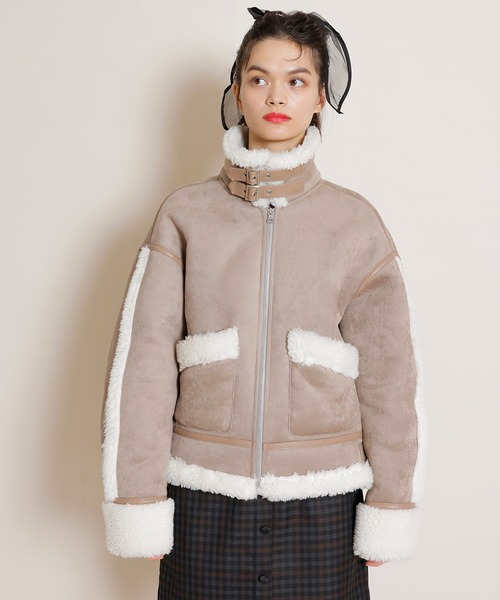 REDYAZEL（レディアゼル）の「ムートンジャケット（ムートンコート・レディース・ベージュ/ブラック/カーキ・FREE）」の15枚目の写真