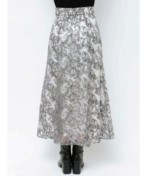 MERCURYDUO（マーキュリーデュオ）の「メロンチュールエンブロイダリースカート（スカート・レディース・アイボリー/ライトグレー/ベビーピンク・MEDIUM/SMALL）」の6枚目の写真
