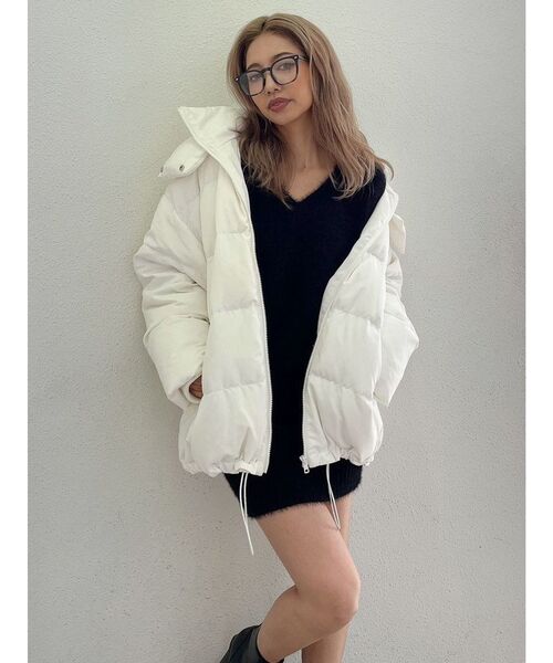 GYDA（ジェイダ）の「ミディダウンコート（ダウンジャケット/コート・レディース・オフホワイト/ブラック・FREE）」の7枚目の写真