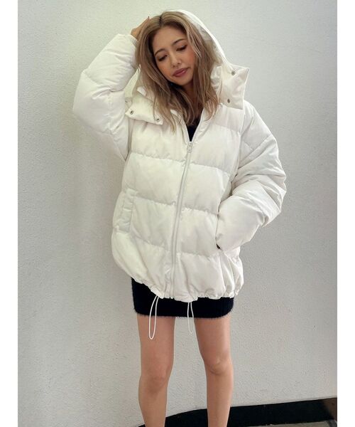 GYDA（ジェイダ）の「ミディダウンコート（ダウンジャケット/コート・レディース・オフホワイト/ブラック・FREE）」の8枚目の写真