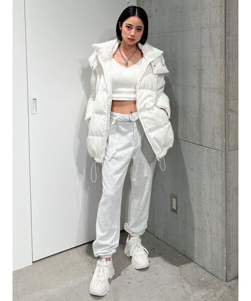 GYDA（ジェイダ）の「ミディダウンコート（ダウンジャケット/コート・レディース・オフホワイト/ブラック・FREE）」の10枚目の写真