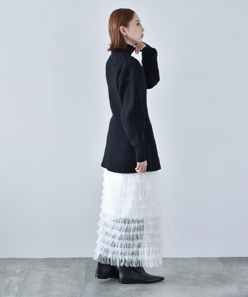 CODE A（コードエー）の「◆neck cutting knit（ニット/セーター・レディース・パープル/ダークグレー/オフホワイト・00）」の19枚目の写真