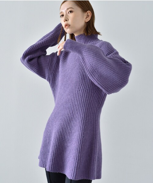 CODE A（コードエー）の「◆neck cutting knit（ニット/セーター・レディース・パープル/ダークグレー/オフホワイト・00）」の20枚目の写真