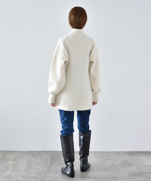 CODE A（コードエー）の「◆neck cutting knit（ニット/セーター・レディース・パープル/ダークグレー/オフホワイト・00）」の22枚目の写真
