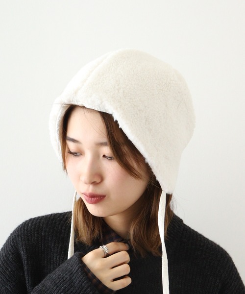 セール】DIGNITY ボア生地ロールキャップ・ボンネット / Kusyu Boa