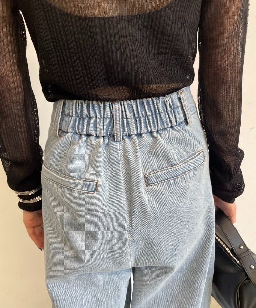 AIC.（エーアイシー）の「ポケット2タックデニムワイドパンツ（デニムパンツ・レディース・ライトブルー・FREE）」の14枚目の写真