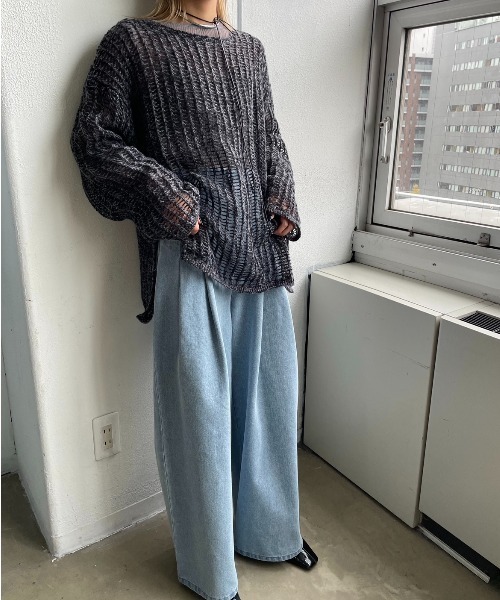 AIC.（エーアイシー）の「ポケット2タックデニムワイドパンツ（デニムパンツ・レディース・ライトブルー・FREE）」の21枚目の写真