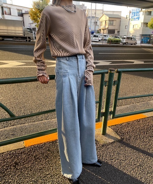 AIC.（エーアイシー）の「ポケット2タックデニムワイドパンツ（デニムパンツ・レディース・ライトブルー・FREE）」の20枚目の写真