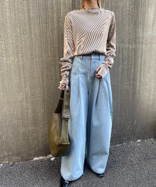 AIC.（エーアイシー）の「ポケット2タックデニムワイドパンツ（デニムパンツ・レディース・ライトブルー・FREE）」の19枚目の写真