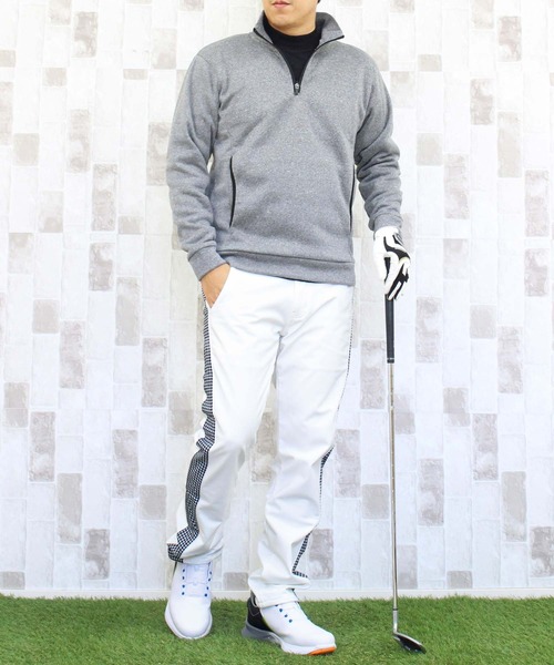ブリーフィングゴルフメンズグレー ハーフジップ メンズウェア