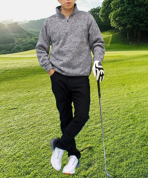 TopIsm（トップイズム）の「ゴルフウェア 裏起毛ニットフリース ハーフ