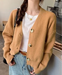 Vネック モヘア ニット カーディガン
