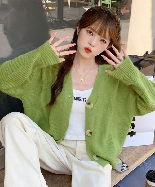 kirakiraShop（キラキラショップ）の「Vネック モヘア ニット