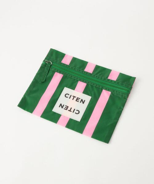 CITEN(シテン)の「<CITEN>フラット ポーチ ストライプ(その他雑貨・レディース・イエロー/オレンジ/ケリー/パープル/ブラック・FREE)」の2枚目の写真