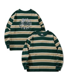 HOOK | HOOK -original- ポップマーガレットプリントマルチボーダー長袖カットソー(Tシャツ/カットソー)