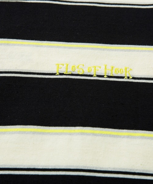 HOOK（フック）の「HOOK -original- ポップマーガレットプリントマルチボーダー長袖カットソー（Tシャツ/カットソー・メンズ・ブルー/ベージュ/ブラック/グリーン・M/L/XL）」の19枚目の写真