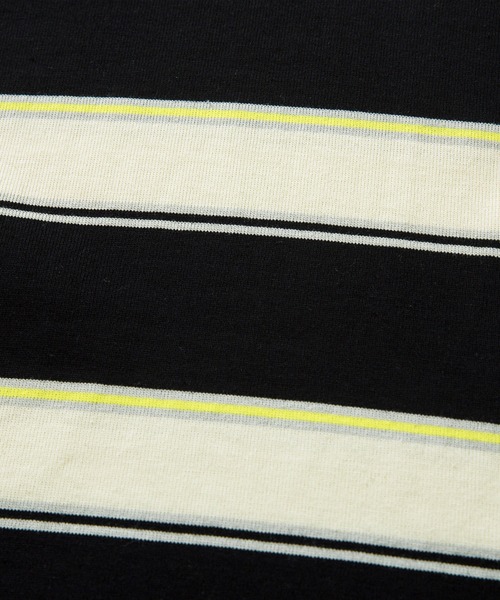 HOOK（フック）の「HOOK -original- ポップマーガレットプリントマルチボーダー長袖カットソー（Tシャツ/カットソー・メンズ・ブルー/ベージュ/ブラック/グリーン・M/L/XL）」の20枚目の写真