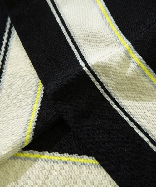 HOOK（フック）の「HOOK -original- ポップマーガレットプリントマルチボーダー長袖カットソー（Tシャツ/カットソー・メンズ・ブルー/ベージュ/ブラック/グリーン・M/L/XL）」の22枚目の写真