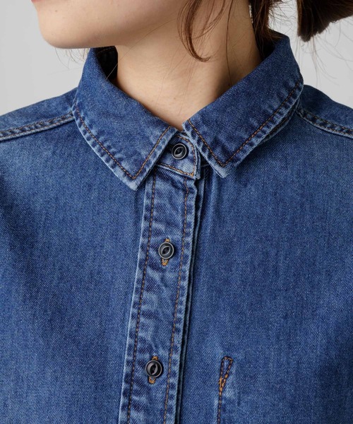 PUAL CE CIN（ピュアルセシン）の「ボーイフレンドデニムシャツ（シャツ/ブラウス・レディース・グレー/インディゴブルー・FREE）」の7枚目の写真
