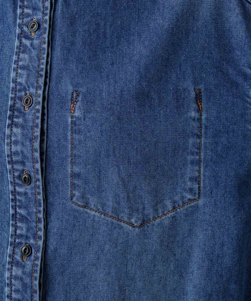 PUAL CE CIN（ピュアルセシン）の「ボーイフレンドデニムシャツ（シャツ/ブラウス・レディース・グレー/インディゴブルー・FREE）」の8枚目の写真