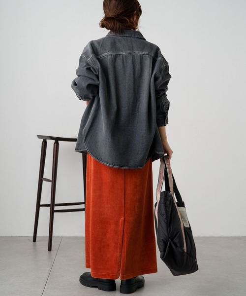 PUAL CE CIN（ピュアルセシン）の「ボーイフレンドデニムシャツ（シャツ/ブラウス・レディース・グレー/インディゴブルー・FREE）」の3枚目の写真