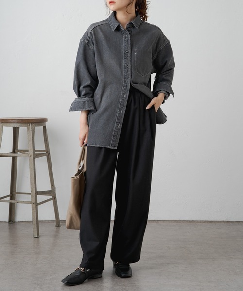 PUAL CE CIN（ピュアルセシン）の「ボーイフレンドデニムシャツ（シャツ/ブラウス・レディース・グレー/インディゴブルー・FREE）」の22枚目の写真