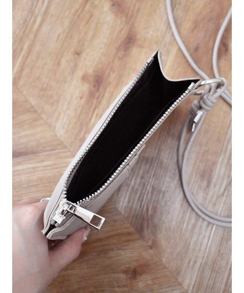 スマホショルダーバッグ / original phone shoulder bag フォンショルダー スマホケース スマホカバー ミニバッグ グレージュ ブラック（スマホグッズ）｜Reurie'（レウリィ）