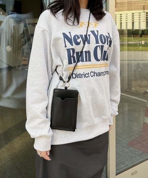 スマホショルダーバッグ / original phone shoulder bag フォンショルダー スマホケース スマホカバー ミニバッグ グレージュ ブラック（スマホグッズ）｜Reurie'（レウリィ）