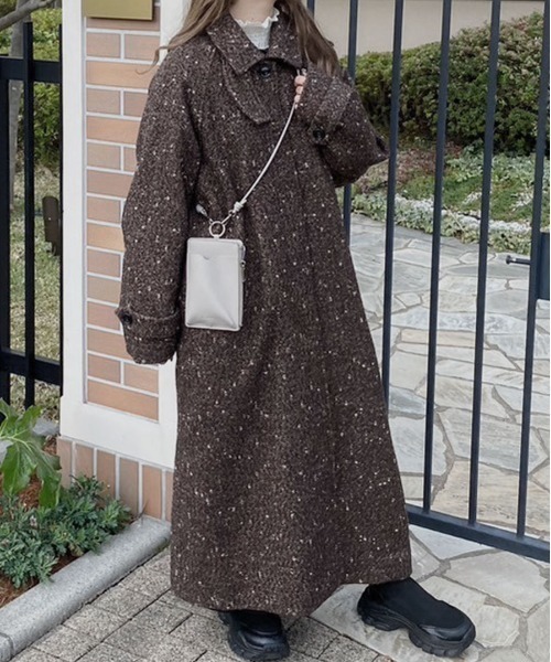 スマホショルダーバッグ / original phone shoulder bag フォンショルダー スマホケース スマホカバー ミニバッグ グレージュ ブラック（スマホグッズ）｜Reurie'（レウリィ）