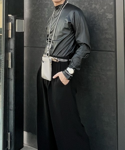スマホショルダーバッグ / original phone shoulder bag フォンショルダー スマホケース スマホカバー ミニバッグ グレージュ ブラック（スマホグッズ）｜Reurie'（レウリィ）