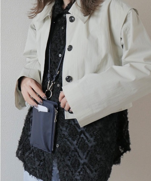 スマホショルダーバッグ / original phone shoulder bag フォンショルダー スマホケース スマホカバー ミニバッグ グレージュ ブラック（スマホグッズ）｜Reurie'（レウリィ）