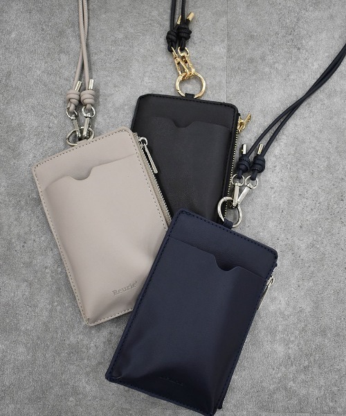 スマホショルダーバッグ / original phone shoulder bag フォンショルダー スマホケース スマホカバー ミニバッグ グレージュ ブラック（スマホグッズ）｜Reurie'（レウリィ）