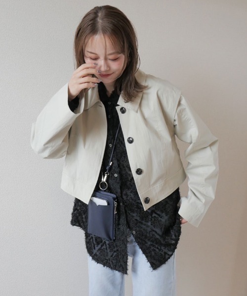 スマホショルダーバッグ / original phone shoulder bag フォンショルダー スマホケース スマホカバー ミニバッグ グレージュ ブラック（スマホグッズ）｜Reurie'（レウリィ）